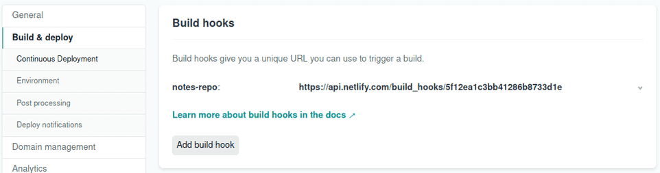 Add webhook in Netlify